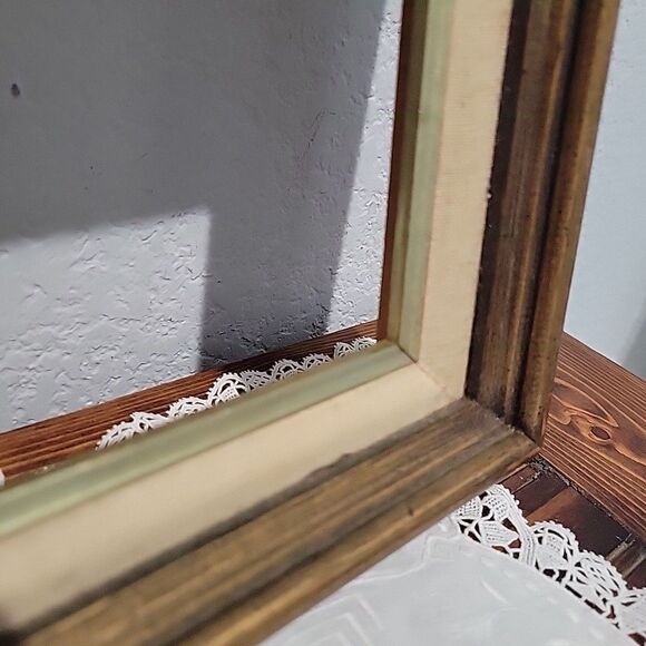 Pair Vtg MCM Wood Art Frames Linen Liner holds 9x12 & 5 x7 no glass Gallery Wall - Picture 15 of 15